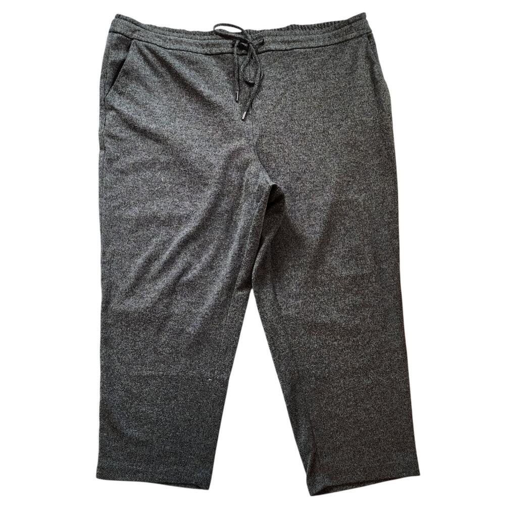 Ava & Viv Womens Pull On Knit Pants Size 3X Gray Tapered Drawstring Pockets